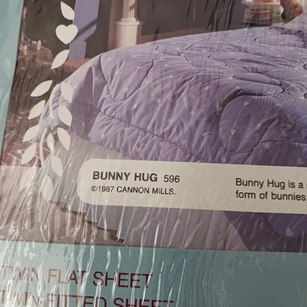 Cannon Monticello 1987‎ Bunny Hug Cotton Fresh 3 Piece Twin Bedding Set New
